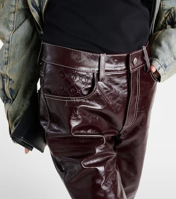 High-Rise-Hose aus Leder | Marine Serre