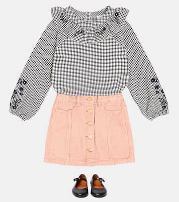 Embroidered checked blouse | Tartine et Chocolat