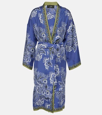 Bedruckter Morgenmantel aus Seiden-Twill | Etro