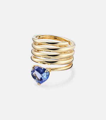 Bague Heart Spiral en or 18 ct et saphir | Shay Jewelry