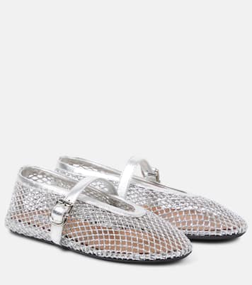 Mary-Jane-Ballerinas mit Metallic-Leder | Alaïa