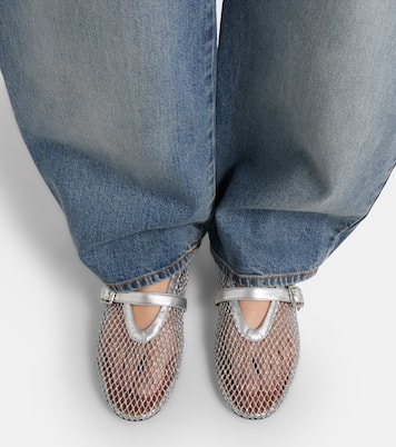 Mary-Jane-Ballerinas mit Metallic-Leder | Alaïa