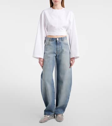 Mary-Jane-Ballerinas mit Metallic-Leder | Alaïa