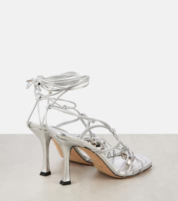 Verzierte Sandalen Jemma 90 aus Metallic-Leder | Jimmy Choo