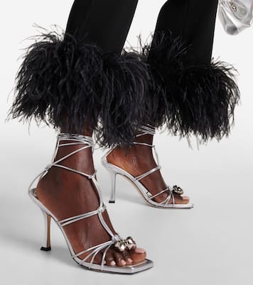 Verzierte Sandalen Jemma 90 aus Metallic-Leder | Jimmy Choo