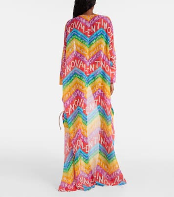 Pareo de algodón y seda con logo | Valentino