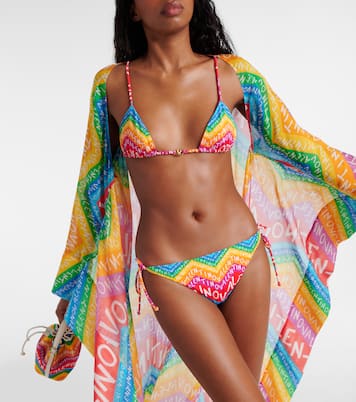 Pareo de algodón y seda con logo | Valentino