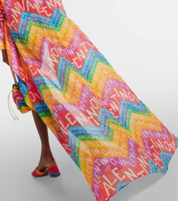 Pareo de algodón y seda con logo | Valentino