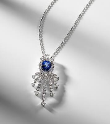 Collier Reign Supreme en or blanc 18 ct, saphir et diamants | Yeprem