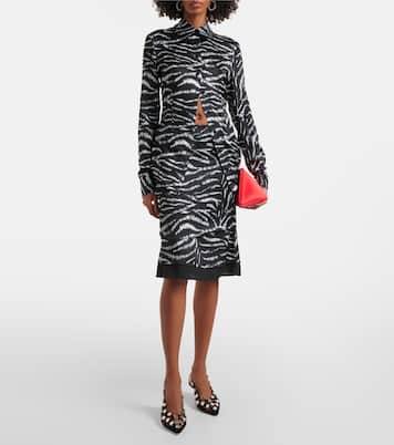 Bedrucktes Hemd aus Satin | The Attico