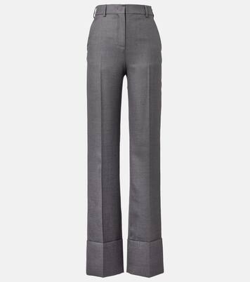 High-rise wool straight pants | Valentino