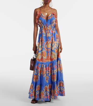 Printed open-back cotton voile maxi dress | Etro