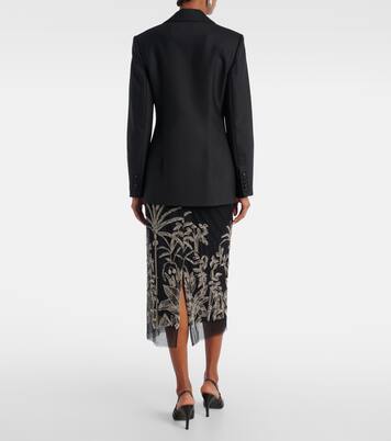 Blazer Lesia en laine mélangée à ornements | Costarellos