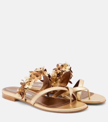 Fiosa metallic leather sandals | Manolo Blahnik