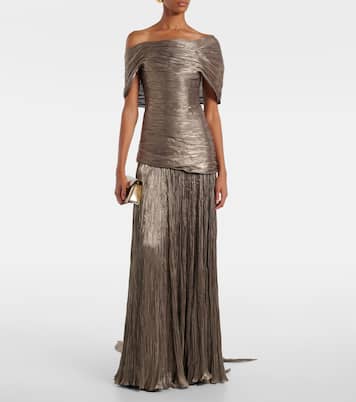 Ruched asymmetric gown | Marmar Halim