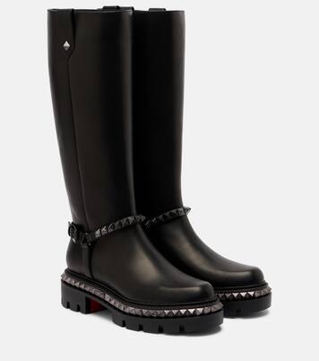 Marinetta studded leather knee-high boots | Christian Louboutin