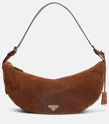 Prada Demi-Lune Large suede shoulder bag | Prada