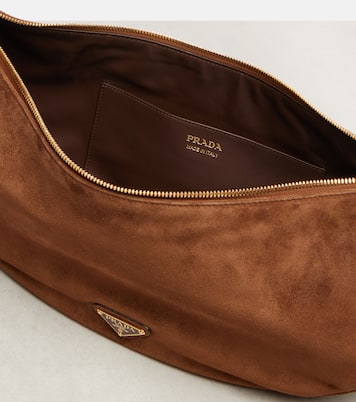 Prada Demi-Lune Large suede shoulder bag | Prada
