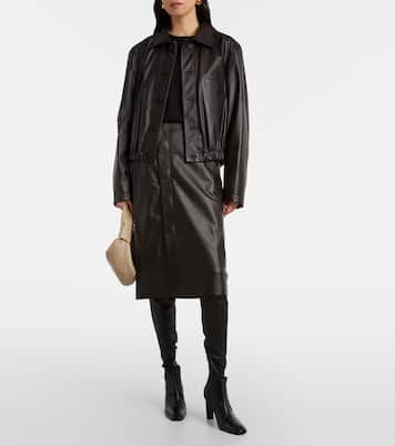 Jupe midi en cuir | Lemaire