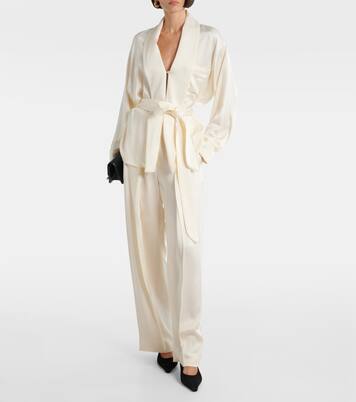 Pantalon ample en satin | Victoria Beckham