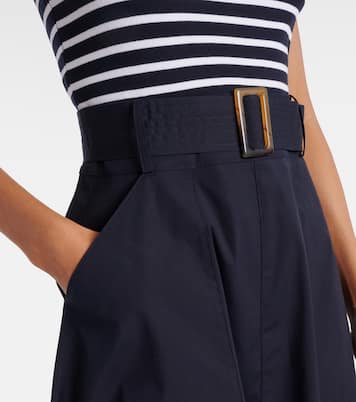Belted cotton-blend midi dress | Veronica Beard