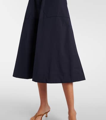 Belted cotton-blend midi dress | Veronica Beard