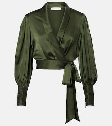 Silk satin wrap top | Zimmermann