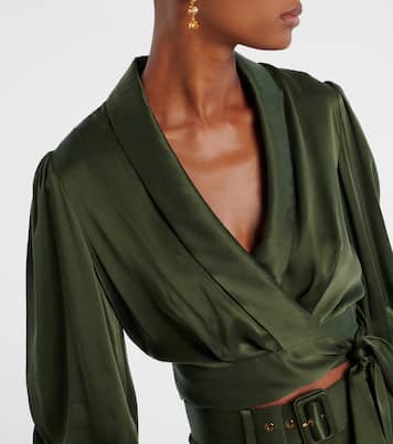 Silk satin wrap top | Zimmermann