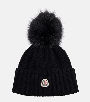 Cable-knit cashmere and wool-blend beanie | Moncler