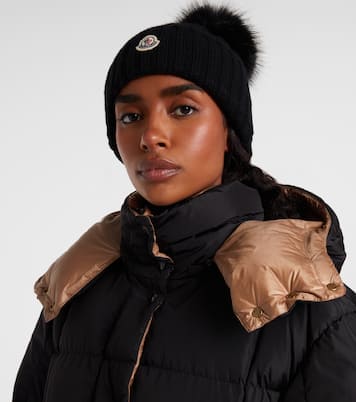 Cable-knit cashmere and wool-blend beanie | Moncler