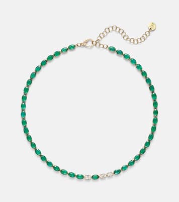 Collier Tennis en or 18 ct, émeraudes et diamant | Shay Jewelry