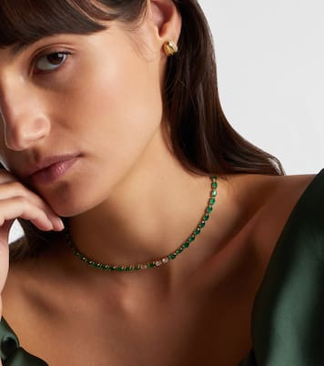 Collier Tennis en or 18 ct, émeraudes et diamant | Shay Jewelry