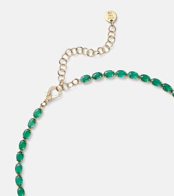 Collier Tennis en or 18 ct, émeraudes et diamant | Shay Jewelry