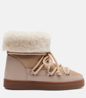 Classic shearling-trimmed suede snow boots  | Inuikii
