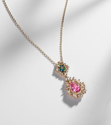 Collier One Of A Kind en or 18 ct, saphirs, diamants et opale | Suzanne Kalan