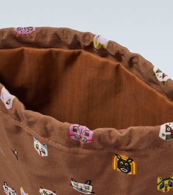 x Louis Wain Cats leather-trimmed pouch | Loewe