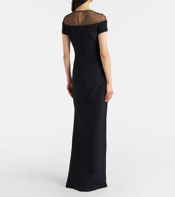 Noah floral-appliqué crêpe gown | Safiyaa