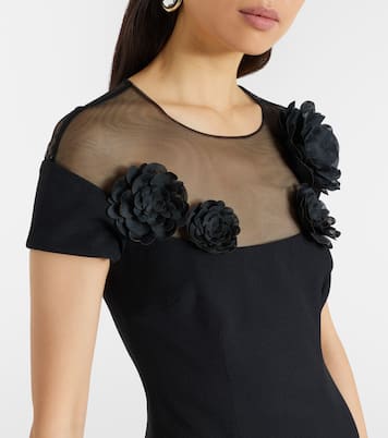 Noah floral-appliqué crêpe gown | Safiyaa