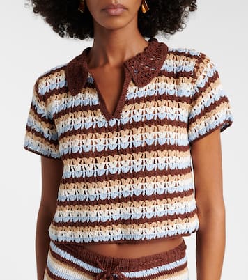 Polo de croché de algodón a rayas | Anna Kosturova