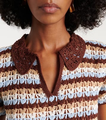 Polo de croché de algodón a rayas | Anna Kosturova