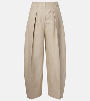 Ovalo cotton and linen barrel-leg pants | Jacquemus
