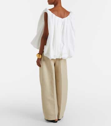 Ovalo cotton and linen barrel-leg pants | Jacquemus