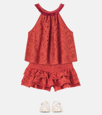 Alizee broderie anglaise cotton skirt | Poupette St Barth Kids
