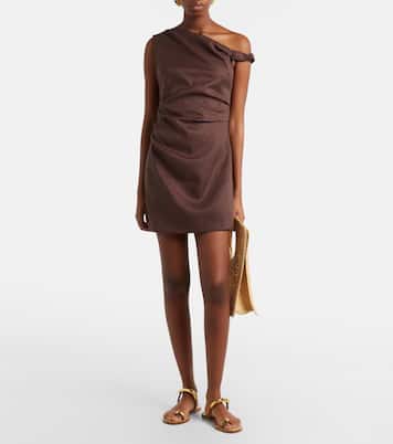 One-shoulder linen minidress | SIR