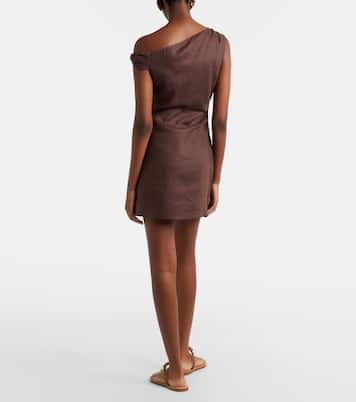 One-shoulder linen minidress | SIR