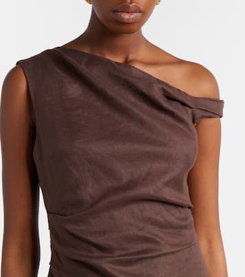 One-shoulder linen minidress | SIR