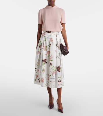 Bedruckter Midirock aus Baumwollpopeline | Erdem