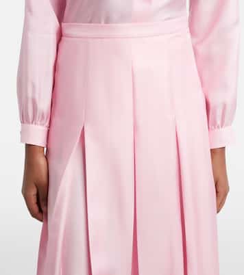 Pleated silk twill midi skirt | Gucci