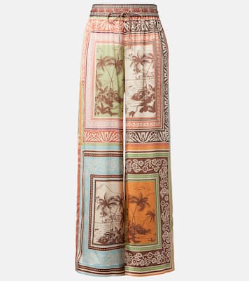 Alberta silk satin palazzo pants | Alémais