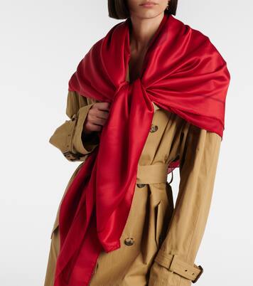 Cassandre printed silk charmeuse scarf | Saint Laurent